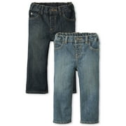The Children's Place Baby Toddler Boys Bootcut Denim Jeans, 2-Pack, Sizes 6M-5T